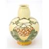 Image 1 : A Doulton Lambeth Faience vase, painted with grapes and vine leaves on sinuous green stems in Art...