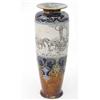 Image 1 : A Royal Doulton Hannah Barlow stoneware shoulder vase, with flared rim, decorated with a central...