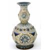 Image 1 : A Doulton Lambeth stoneware double baluster vase, with flared rim, designed by Frank Butler, date...