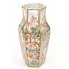 Image 1 : A 19th century Chinese famille rose hexagonal baluster vase, painted with panels of figures in la...