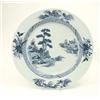 Image 1 : A Chien Lung blue and white charger, decorated with a pine tree in a landscape, 16.5ins...