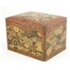 Image 1 : A Meiji lacquer rectangular box, of two divisions painted with gold and red flowers on a red grou...