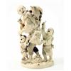 Image 1 : A Japanese Meiji ivory okimono, of a man with two children, a child alarming a cockerel by holdin...