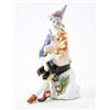 Image 1 : A Meissen figure of Harlequin playing the bagpipes modelled by J.J. Kaendler in conical hat with...