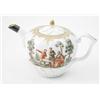 Image 1 : A Meissen Hausmalerei globular teapot and cover with pine-cone finial, angular handle and faceted...