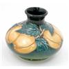 Image 1 : A Moorcroft Plum squat vase, (training example), decorated in shades of orange and green, impress...