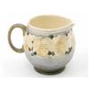 Image 1 : A Moorcroft Salt glazed leaf and berries jug, of ribbed form, circa 1935, painted in pale colours...