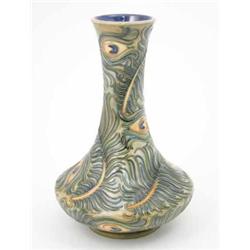 A Moorcroft Phoenix vase, signed by Rachel Bishop, late 1990's, with waisted neck and decorated i...