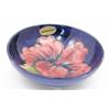 Image 1 : A Moorcroft Hibiscus bowl, circa 1975, decorated in pink and green against a blue ground, impress...