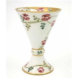 A Moorcroft Macintyre Rose Garland conical vase, with knopped stem and flaired foot, circa.1907,...