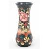Image 1 : A Moorcroft Oberon vase, with everted rim, mid-late 90's, decorated in shades of pink, green and...