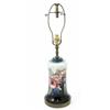 Image 1 : A Moorcroft Orchid table lamp, possibly 1940's-50's, decorated in shades of blue, pink, green and...