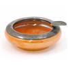 Image 1 : A Moorcroft orange lustre ashtray, circa 1925 with plated rim fitting, impressed marks, 3.75ins...