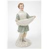 Image 1 : A Victorian Royal Worcester figure, girl wearing green dress and white knickerbockers, holding ap...