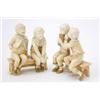Image 1 : A pair of Hadley Worcester figure groups, schoolboys seated on benches, verses by Goldsmith print...