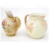 Image 1 : A Royal Worcester jug, lightly painted with flowers against an ivory ground, date code 1898 (5in....