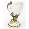 Image 1 : A Royal Worcester nautilus vase, with lizard surmount, supported upon a branch and gilt shells, o...