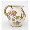 Image 1 : A Royal Worcester jug, moulded and painted with bamboo leaves, gilt handle, date code 1887, shape...