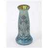 Image 1 : An iridescent glass posy vase in the style of Loetz, with sinuous engraved silver plant forms inl...