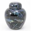 Image 1 : A Bernard Moore ginger jar and cover, painted with swimming fishes and underwater vegetation in l...