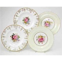 A pair of Royal Crown Derby plates, painted with flowers, signed C. Gresley, date code 1934 (9in....