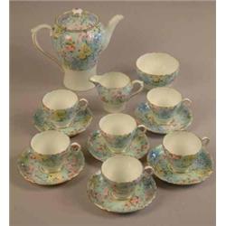 A Shelley 15 piece Melody pattern chintz coffee set...