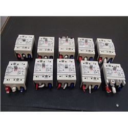 Mitsubishi No-Fuse Breakers, (2)10A, (8)15A