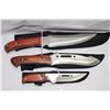 Image 1 : Set of 3 Hunting Knives with Sheaths 1 - 7", 6" & 4" Blades .440 Steel