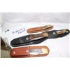 Image 1 : 4 Piece Various Sized Lock Blades with Leather Sheath