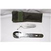 Image 1 : Camper's Pouch with Fork, Spoon, Knife set & CAMILLIUS 1987 Knife