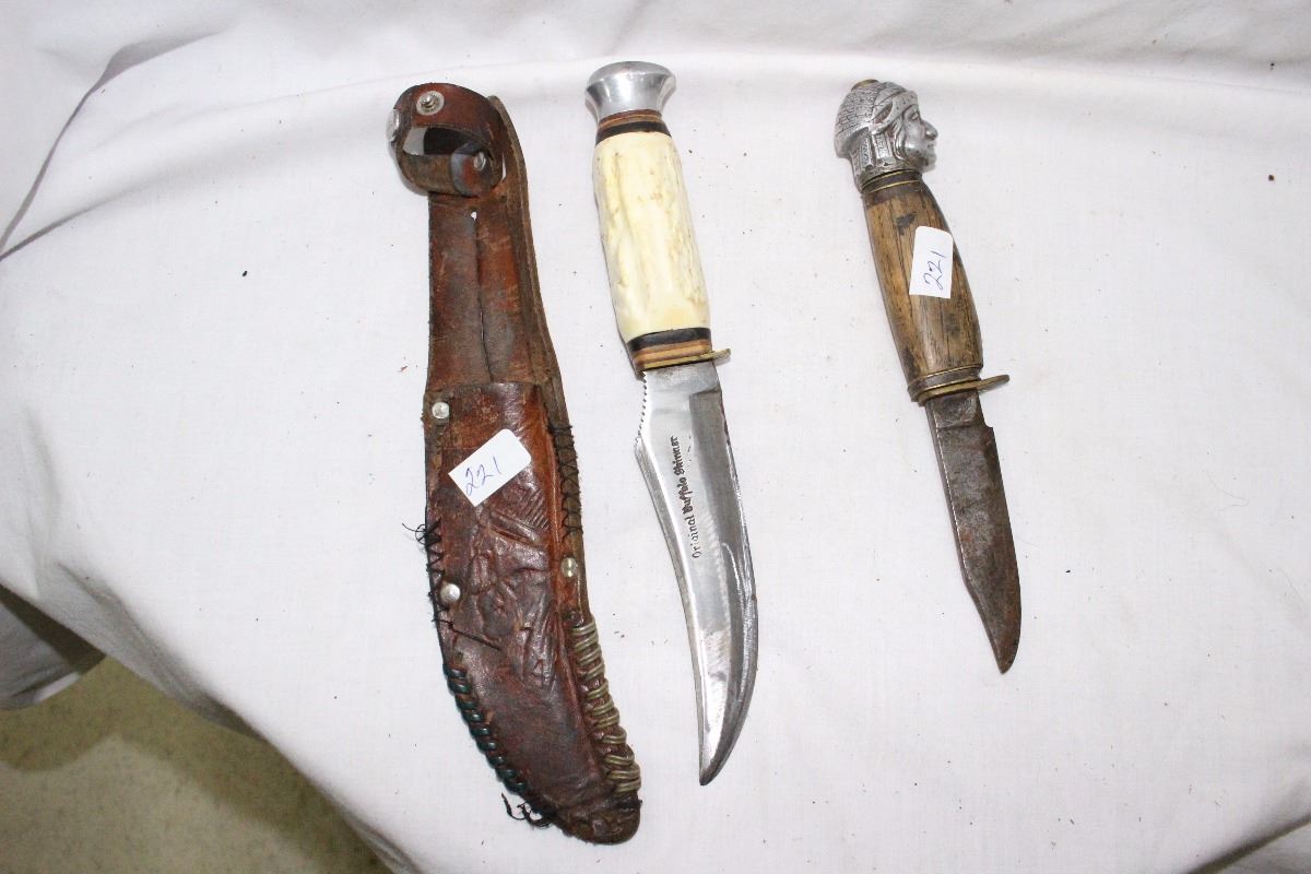 2 Vintage German Knives 1 WWII German Army Knife with Head