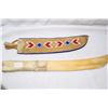 Image 1 : Ceremontal Knife Made from Bone Rawhide Handle Beadwork Sheath