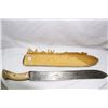 Image 1 : Large Homemade Knife with Leather Sheath and Antler