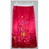 Image 4 : 2 Pc Chinese Red Embroidery Bed Sheet & Skirt