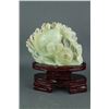 Image 1 : Chinese Green Hardstone Carved Fish on Stand