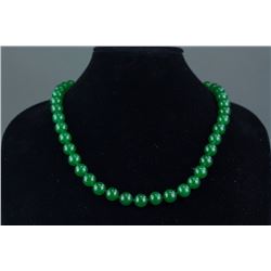 Chinese Fine Green Jade Carved Necklace