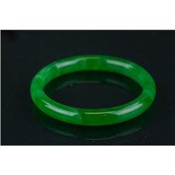 Chinese Green Jade Carved Bangle