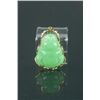Image 1 : Green Jadeite Buddha Pendant w/14K Gold Frame