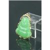 Image 2 : Green Jadeite Buddha Pendant w/14K Gold Frame