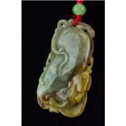 Chinese Russet Green Jadeite Pendant