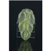 Image 2 : Chinese Icy Yellow Jadeite Carved Leaf Pendant