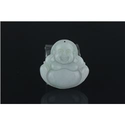 Chinese White Jadeite Carved Buddha Pendant