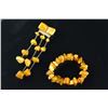 Image 2 : 2Pc Butterscotch Amber Bracelet & Brooch Silver MK