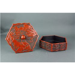 Chinese Cinnabar Lacquer Octagon Box