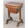 Image 1 : A mid Victorian rosewood work table of rectangular form with a beautifully fitted interior of sew...