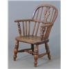 Image 1 : A Victorian beech ash and elm childs Windsor chair, on turned baluster legs...