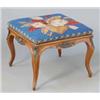 Image 1 : A Victorian walnut stool, with floral tapestry top on metal mounted cabriole legs, 1ft 9ins...