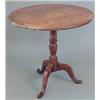 Image 1 : A George III oak circular top occasional table, on vase stem and tripod, 2ft 6ins...