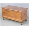 Image 1 : An early 19th century elm chest, with rising lid on ball feet, 3ft 1ins...