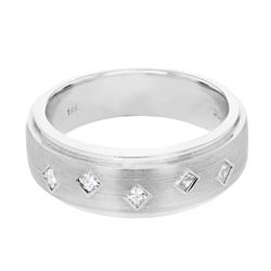 14KT White Gold Mens Diamond Ring -# 9938